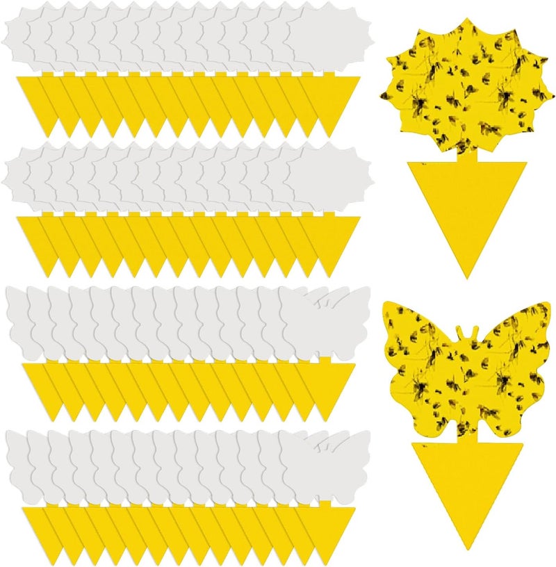 Cleanuper 58 Pcs Flying Insect Traps for Plants,Indoors, Outdoors, Kitchen, Office, Yellow Sticky Traps for Fungus Gnat, Fly and Flying Insects, Non-Toxic & Odorless, Kid & Pet Safe, Economic Pack - Image 1